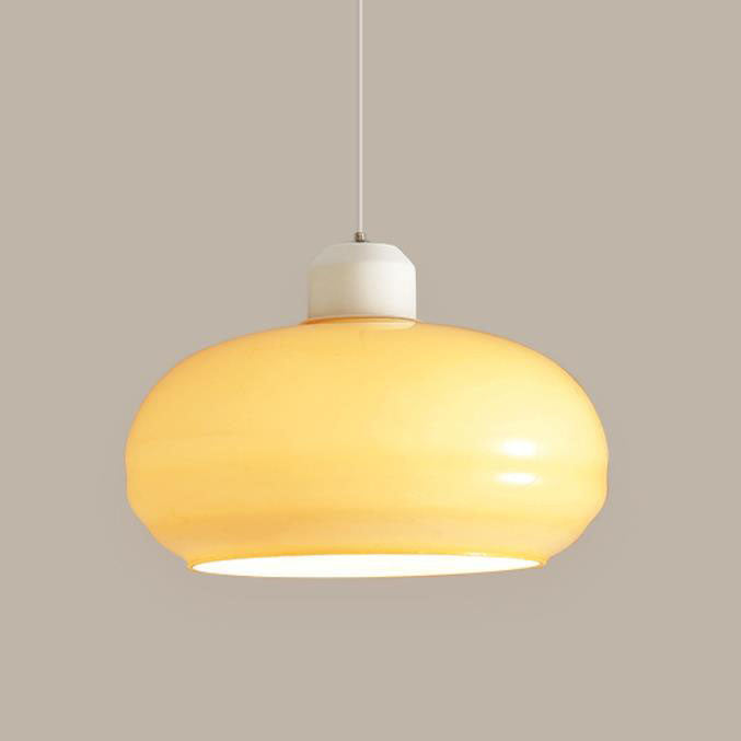 Modern Creative Persimmon Round Glass Shade 1-Light Pendant Light