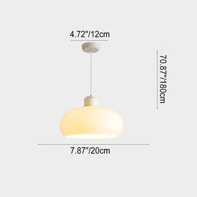 Modern Creative Persimmon Round Glass Shade 1-Light Pendant Light