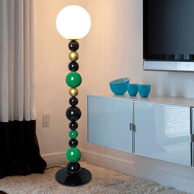 Scandinavian Creative Colorful Round Ball Glass 1-Light Standing Floor Lamp