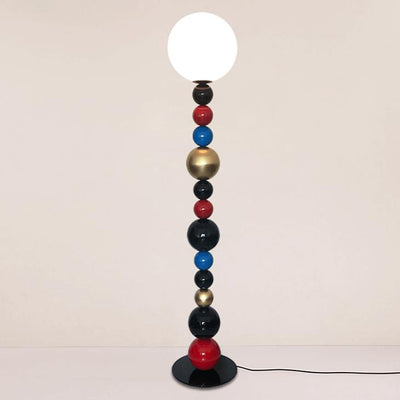 Scandinavian Creative Colorful Round Ball Glass 1-Light Standing Floor Lamp