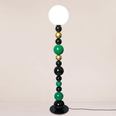 Scandinavian Creative Colorful Round Ball Glass 1-Light Standing Floor Lamp