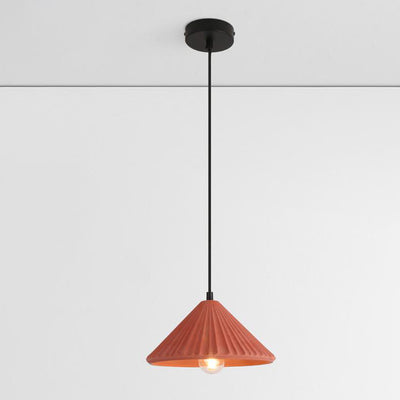 Nordic Creative Cement Umbrella Pleated Shade 1-Light Pendant Light