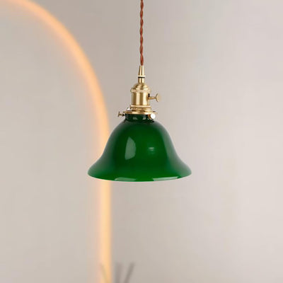 Modern Simple Emerald Glass Horn 1-Light Pendant Light