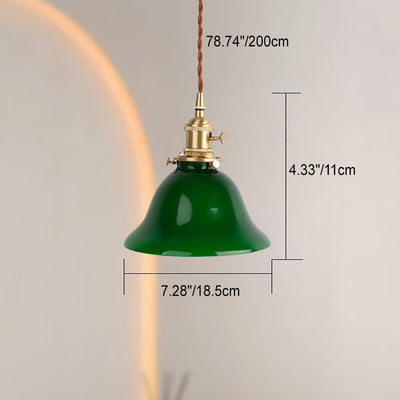 Modern Simple Emerald Glass Horn 1-Light Pendant Light