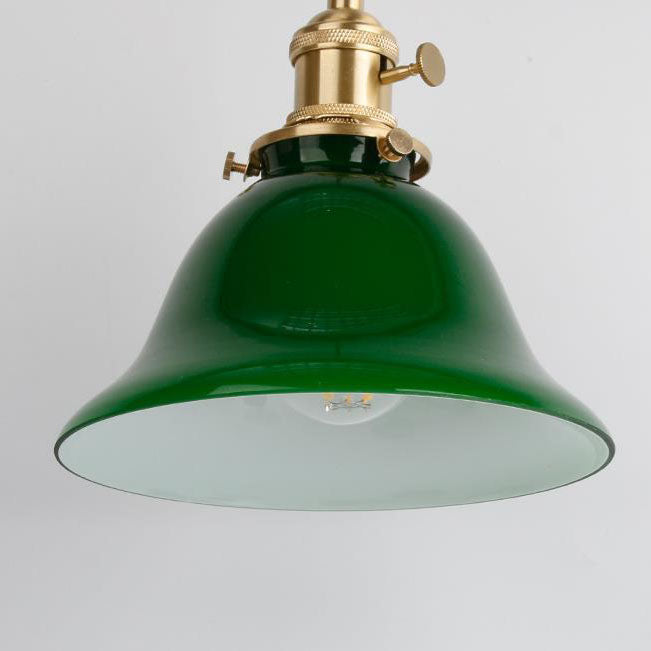 Modern Simple Emerald Glass Horn 1-Light Pendant Light