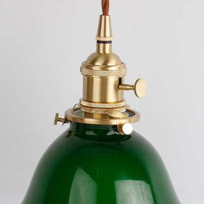 Modern Simple Emerald Glass Horn 1-Light Pendant Light