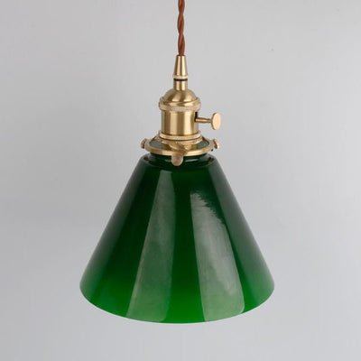 Modern Simple Emerald Glass Horn 1-Light Pendant Light