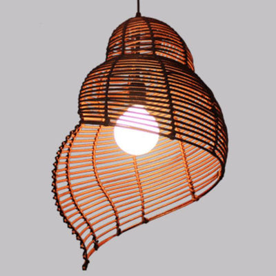 Modern Creative Personality Rattan Conch 1-Light Pendant Light