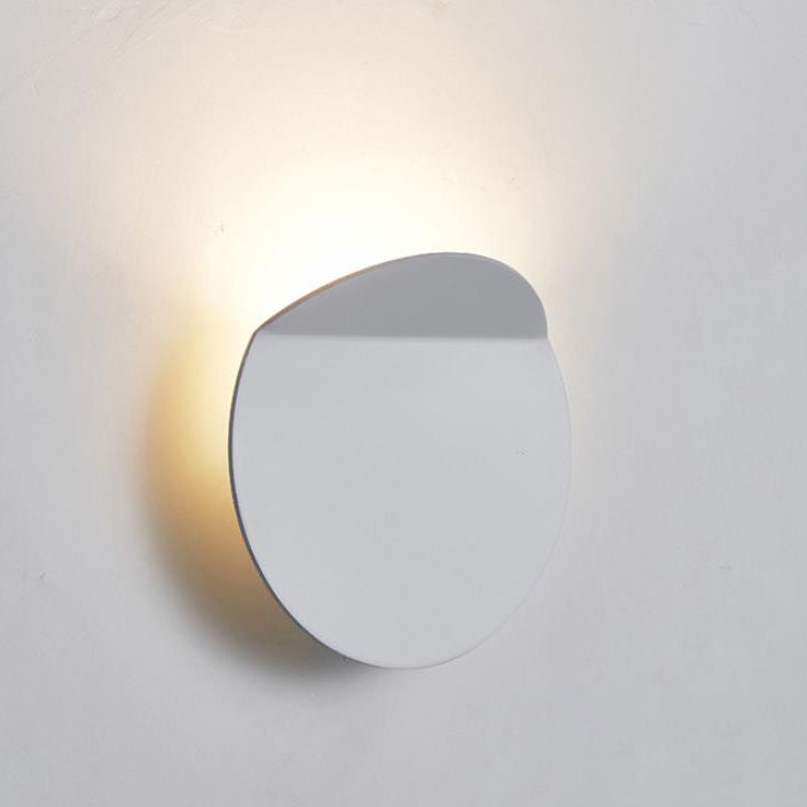 Danish Minimalist Brushed Aluminum Folded Disc LED Wall Sconce Lamp