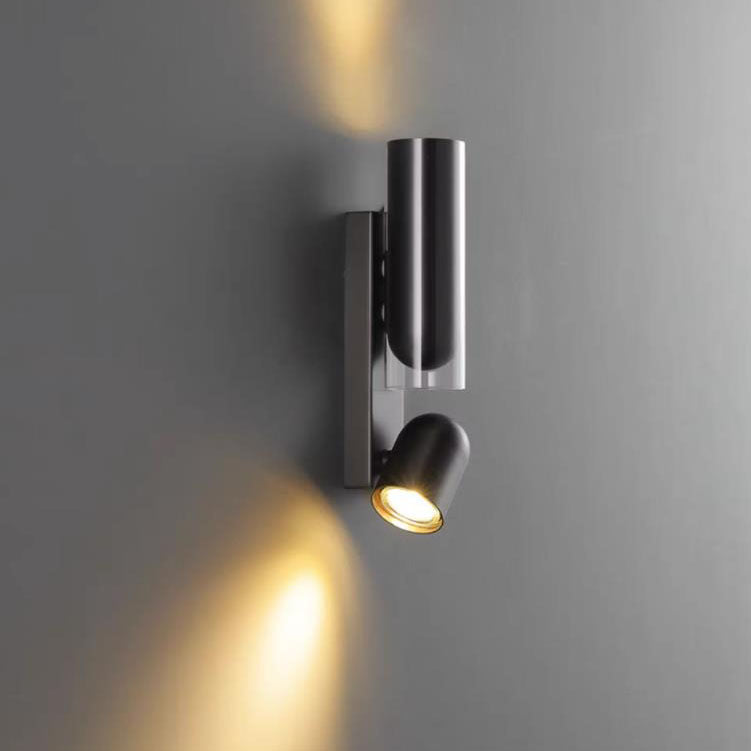 Nordic Modern Minimalist Metal Cylinder 2-Light Wall Sconce Lamp