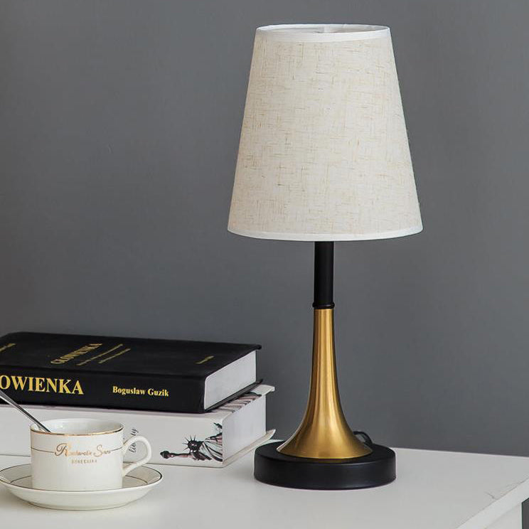 Contemporary Nordic Iron Cylinder 1-Light Table Lamp For Bedroom