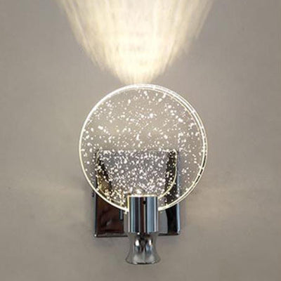 Contemporary Nordic Hardware Crystal Round LED Wall Sconce Lamp For Bedroom