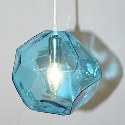 Luminaire suspendu à 1 lumière en verre de forme irrégulière de simplicité moderne pour le salon 