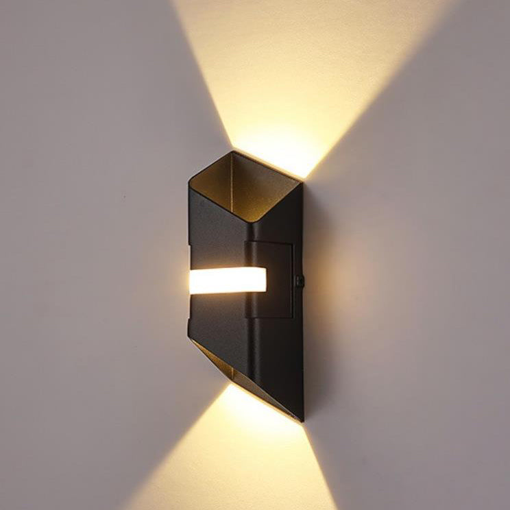 Contemporary Industrial Square Up And Down Beam Waterproof LED Wall Sconce Lamp For Outdoor Patio