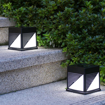 Modern Minimalist Solar Waterproof Square ABS PC LED Ground Plug Outdoor Light For Garden