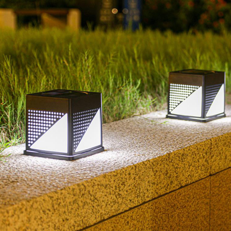 Modern Minimalist Solar Waterproof Square ABS PC LED Ground Plug Outdoor Light For Garden