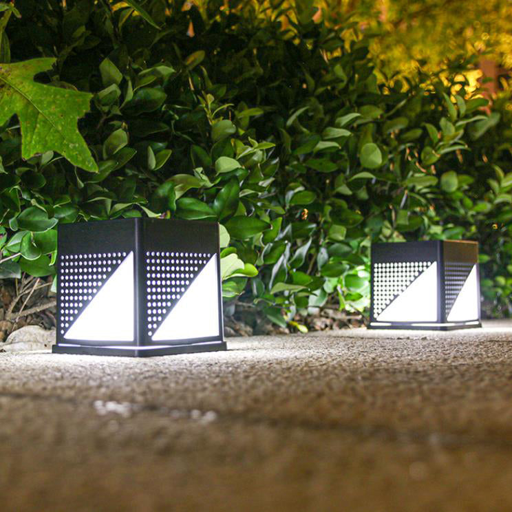 Modern Minimalist Solar Waterproof Square ABS PC LED Ground Plug Outdoor Light For Garden