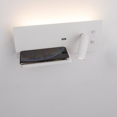 Modern Minimalist Rectangular Shelf Iron LED Rotatable Spotlight Wall Sconce Lamp For Bedroom