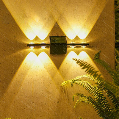 Modern Minimalist Solar Long Triangle ABS PC LED Outdoor Wall Sconce Lamp For Garden