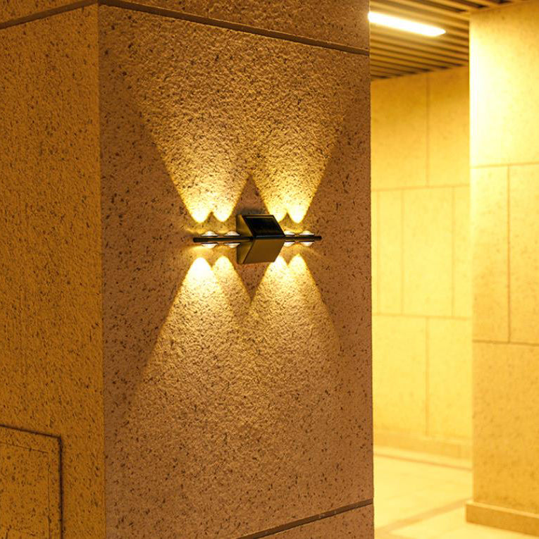 Modern Minimalist Solar Long Triangle ABS PC LED Outdoor Wall Sconce Lamp For Garden