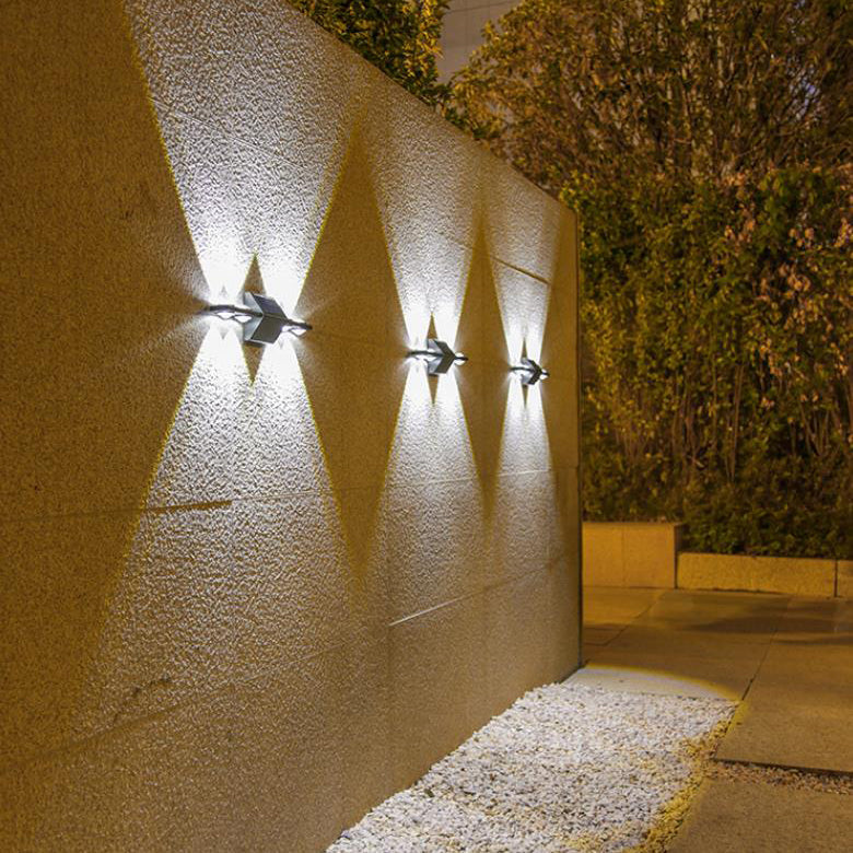 Modern Minimalist Solar Long Triangle ABS PC LED Outdoor Wall Sconce Lamp For Garden