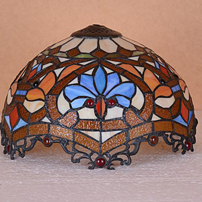 Traditional Tiffany Umbrella Alloy Stained Glass 1-Light Table Lamp For Bedroom