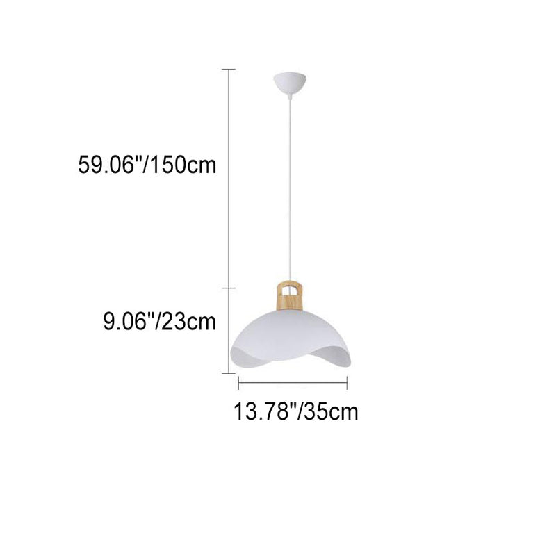 Contemporary Scandinavian Macaron Lotus Flower Petal Shape 1-Light Pendant For Living Room