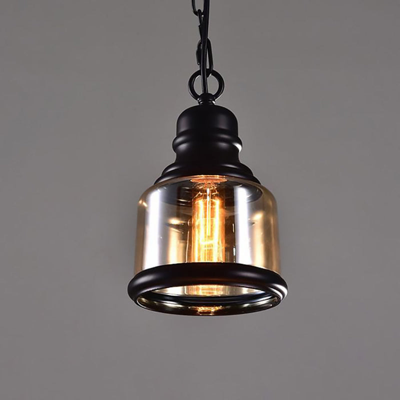 Contemporary Industrial Glass Gourd-Shaped 1-Light Pendant Light For Dining Room