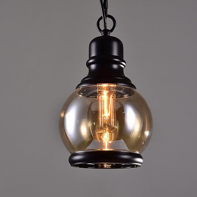 Contemporary Industrial Glass Gourd-Shaped 1-Light Pendant Light For Dining Room