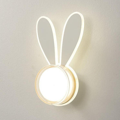 Contemporary Creative Rabbit Round Acrylic LED Wall Sconce Lamp For Bedroom