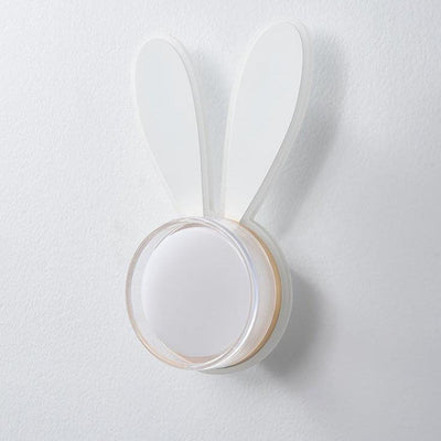 Contemporary Creative Rabbit Round Acrylic LED Wall Sconce Lamp For Bedroom