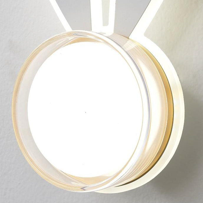 Contemporary Creative Rabbit Round Acrylic LED Wall Sconce Lamp For Bedroom