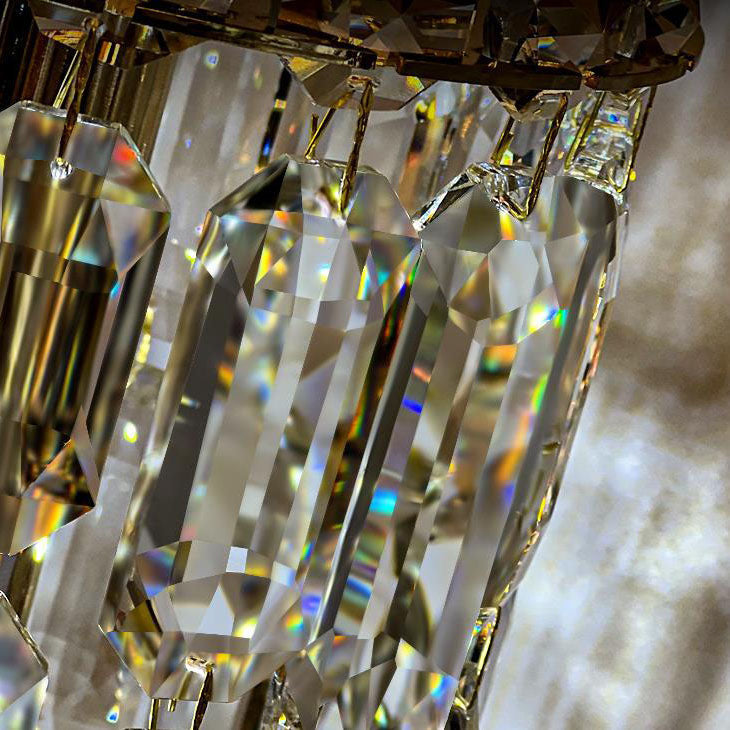 Contemporary Luxury Dazzling Prismatic Clear Crystal 1-Light Pendant Light For Living Room