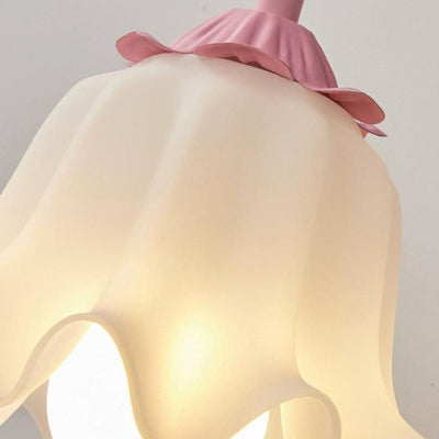 Contemporary Creative Acrylic Bell Orchid Flower Shade 1-Light Wall Sconce Lamp For Living Room