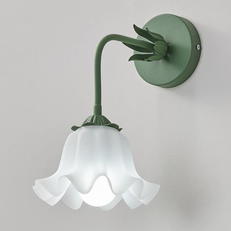 Contemporary Creative Acrylic Bell Orchid Flower Shade 1-Light Wall Sconce Lamp For Living Room