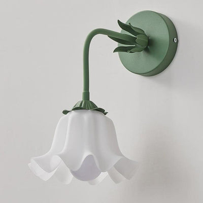 Contemporary Creative Acrylic Bell Orchid Flower Shade 1-Light Wall Sconce Lamp For Living Room