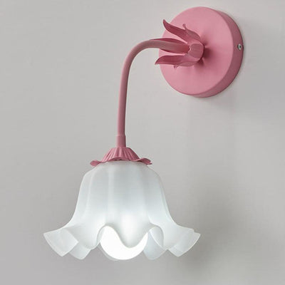 Contemporary Creative Acrylic Bell Orchid Flower Shade 1-Light Wall Sconce Lamp For Living Room