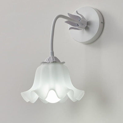 Contemporary Creative Acrylic Bell Orchid Flower Shade 1-Light Wall Sconce Lamp For Living Room