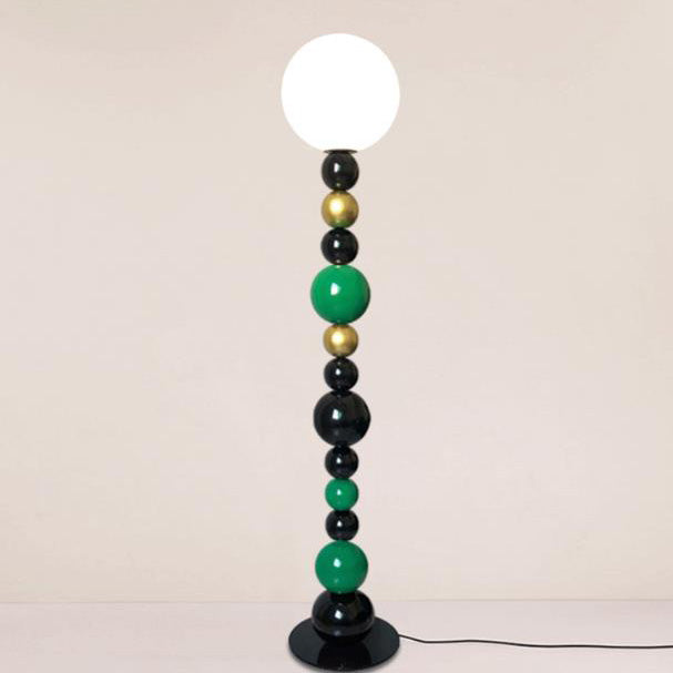 Contemporary Nordic Multi Layered Orb Iron Glass 1-Light Standing Floor Lamp For Living Room