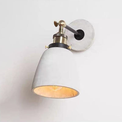 Contemporary Industrial Round Flared Aluminum Cement 1-Light Wall Sconce Lamp For Living Room