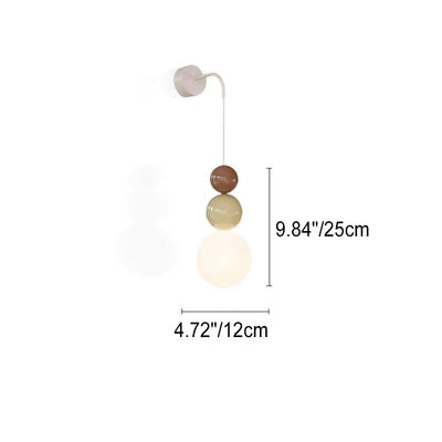 Modern Minimalist Multi Orb Iron Plastic 1-Light Wall Sconce Lamp For Bedroom