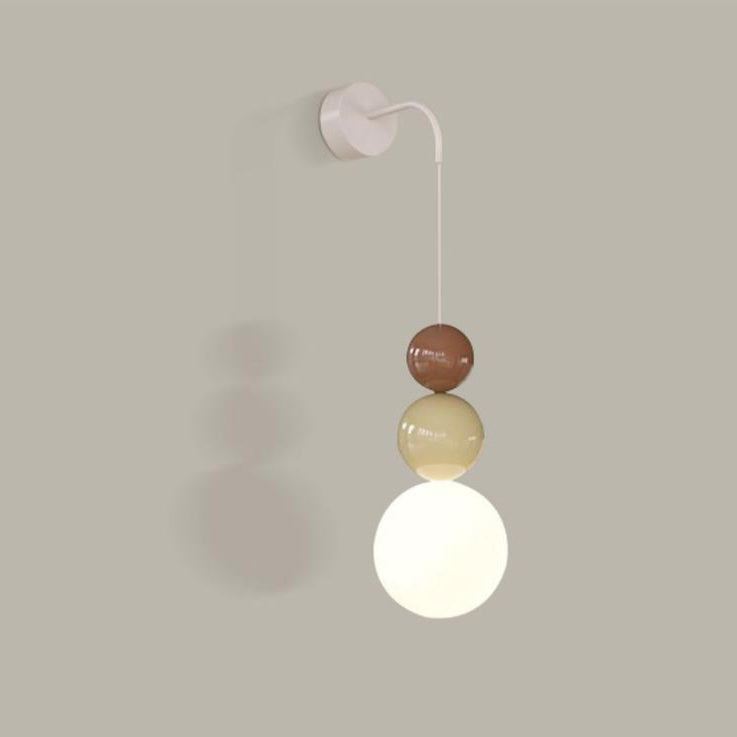 Modern Minimalist Multi Orb Iron Plastic 1-Light Wall Sconce Lamp For Bedroom