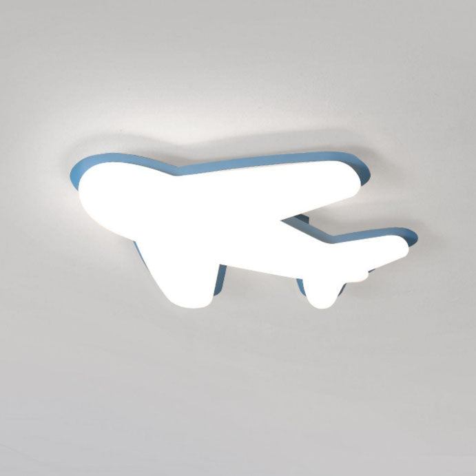 Contemporary Creative Cartoon PE Plane LED Flush Mount Ceiling Light For Living Room