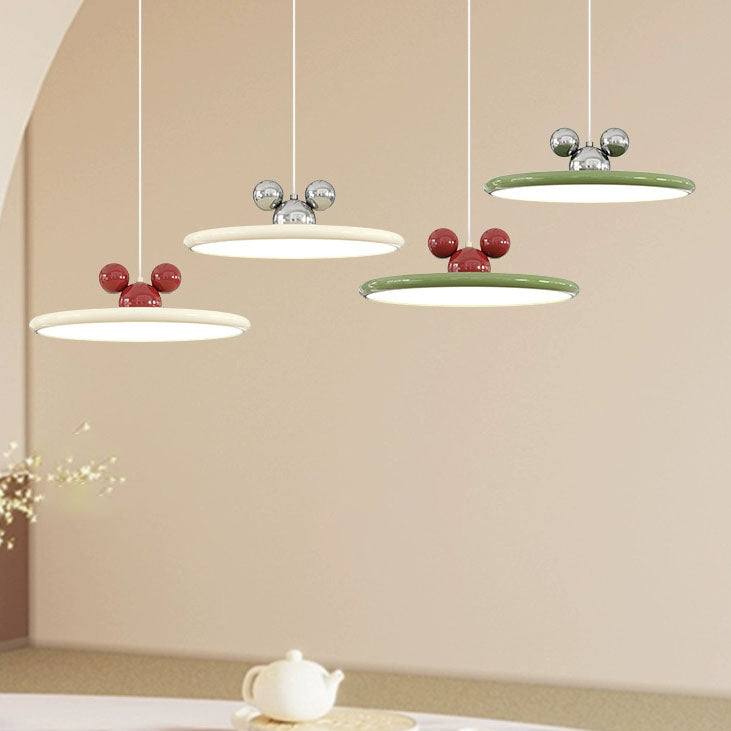 Modern Minimalist Disc Flying Saucer Mickey Hardware Aluminum LED Pendant Light For Living Room