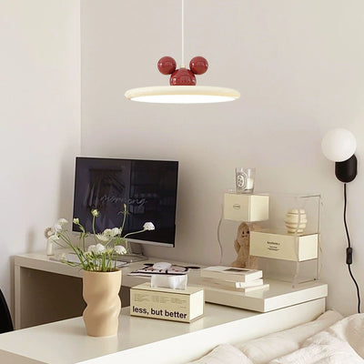 Modern Minimalist Disc Flying Saucer Mickey Hardware Aluminum LED Pendant Light For Living Room