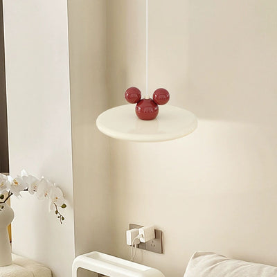 Modern Minimalist Disc Flying Saucer Mickey Hardware Aluminum LED Pendant Light For Living Room