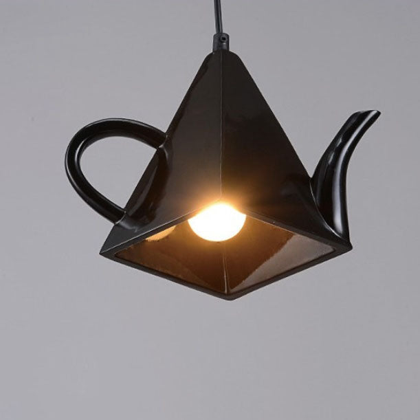 Contemporary Creative Teacup Teapot Resin 1-Light Pendant Light For Living Room