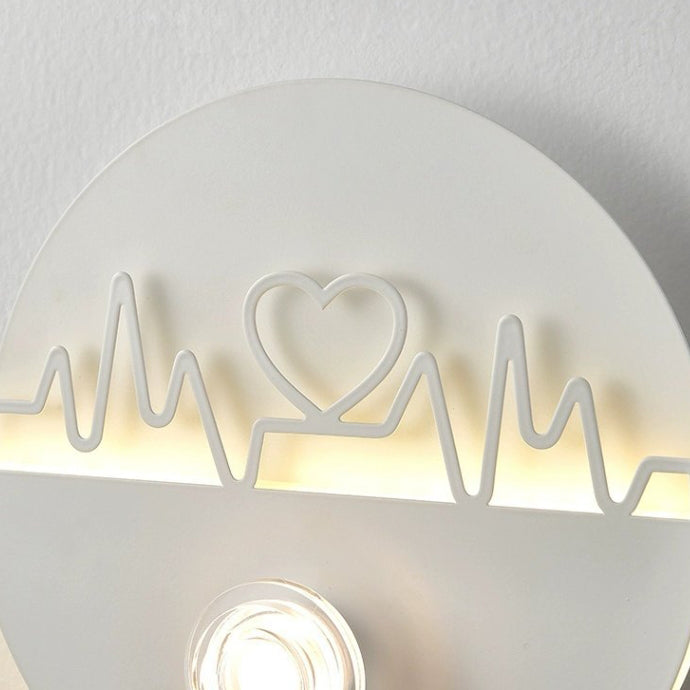 Modern Minimalist Cream Round Love Wave Iron Acrylic LED Wall Sconce Lamp For Bedroom