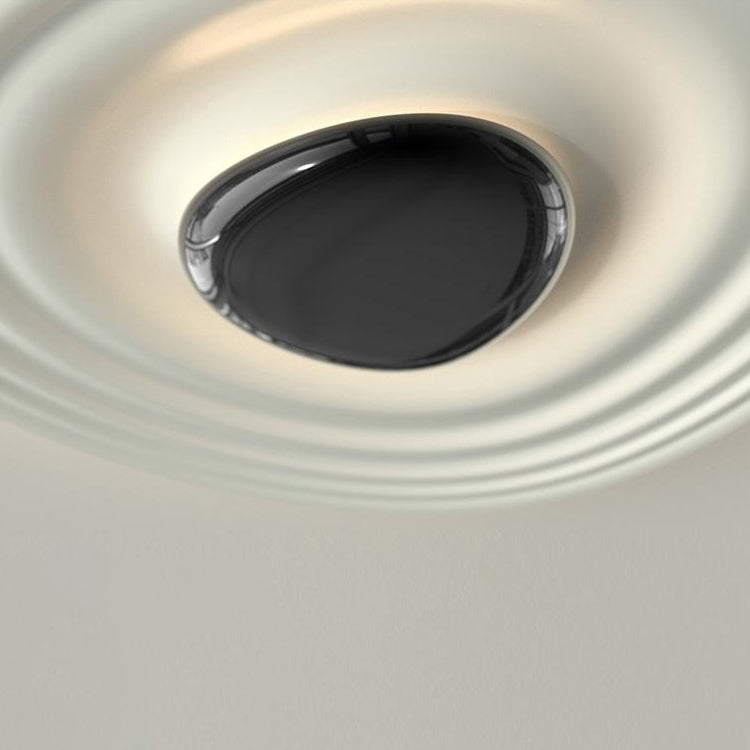 Modern Minimalist Irregular Water Ripple Oval Aluminum LED Flush Mount Ceiling Light For Living Room