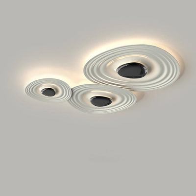 Modern Minimalist Irregular Water Ripple Oval Aluminum LED Flush Mount Ceiling Light For Living Room